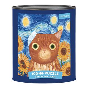 Hon8uoH 梵高草间弥生弗里达马蒂斯艺术猫 100片罐装拼图 美国购