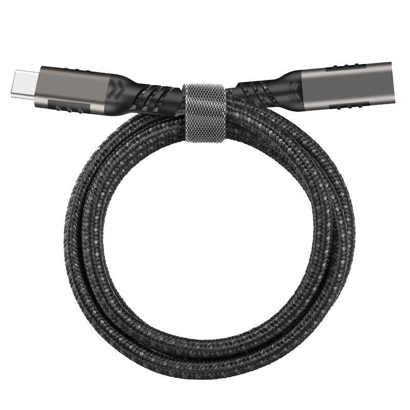 单弯头Type-c延长线公转对母USB3.2 Gen2适用苹果15pro投屏延长任天堂switch电脑100W快充电20Gbps硬盘传输线