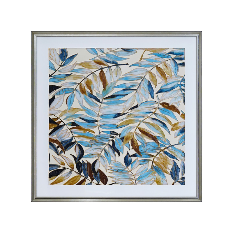 瑞杰 珐琅彩画《家繁叶茂》简欧法式入户玄关装饰画 美式餐厅挂画