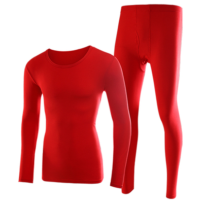 本命年纯棉保暖内衣套装男女士