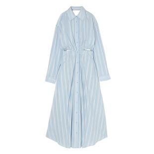 MOUSSY 夏季撞色条纹露腰休闲长款连衣裙女010GSS30-1740