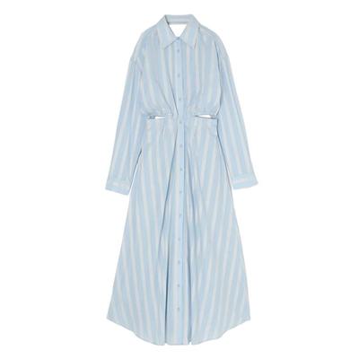 MOUSSY 夏季撞色条纹露腰休闲长款连衣裙女010GSS30-1740