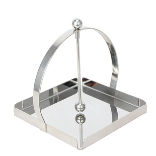 镀金不锈钢折边方形餐巾架餐桌纸巾座方巾架创意餐巾纸架立式餐巾