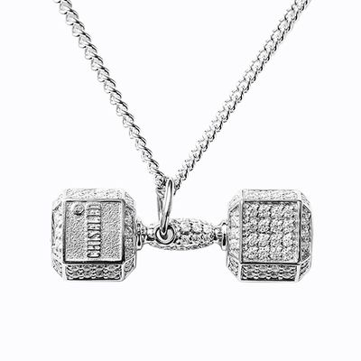 美国CHISELED925纯银哑铃项链