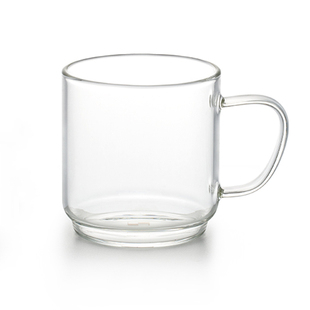 邦田玻璃小茶杯功夫茶具套装家用带把耐热加厚透明品茗杯 2只装