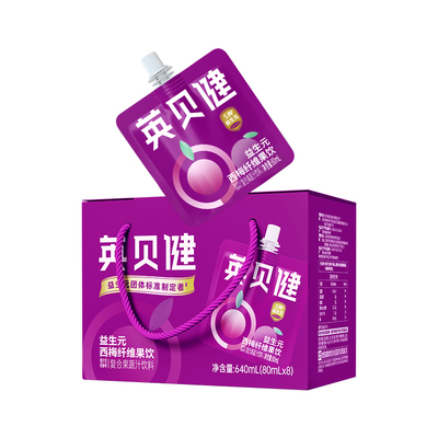 英贝健益生元西梅汁便携袋装80ml