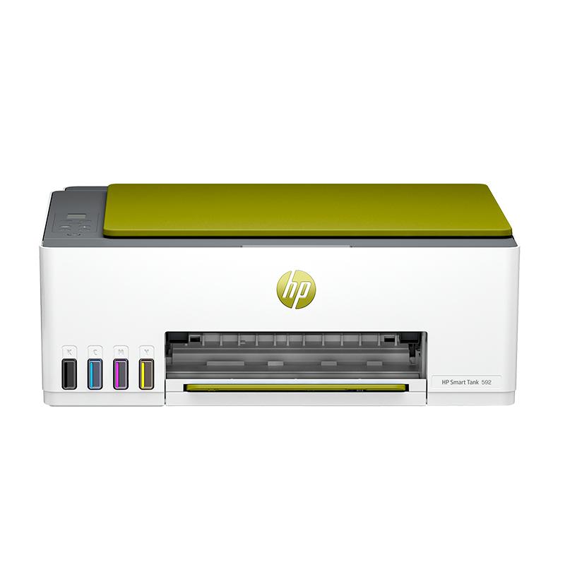 惠普Tank592彩色墨仓式打印机一体机599复印扫描家用喷墨小型可连接手机无线wifi学生远程家庭办公专用照片A4