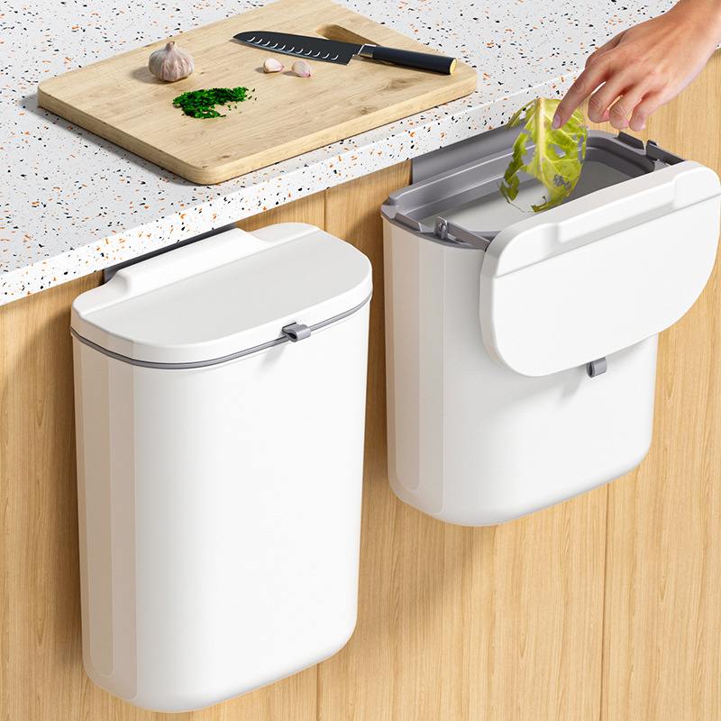 厨房垃圾桶壁挂式带盖厨厕所悬挂专用挂余大桶号家用筒卫生间墙桶