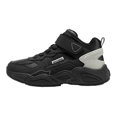 斯凯奇山川绒绒靴秋冬新款男童舒适保暖防滑雪地靴 405321L/BKSL