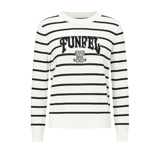 FF仿佛2025春新款条纹绵羊毛针织衫女