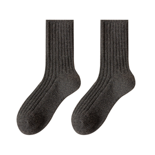 羊毛袜子男士秋冬季中筒袜加绒加厚棉袜保暖长筒防臭吸汗羊绒长袜
