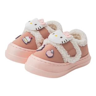 儿童拖鞋秋冬新款加绒保暖室内居家厚底踩屎感卡通三丽鸥棉鞋女童
