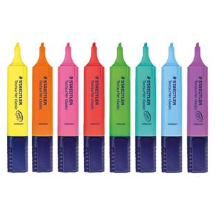 德国施德楼364 荧光笔标记记号笔粗划重点彩色银光笔糖果色学生用荧光笔官方旗舰店淡色系粗划重点手账单词笔