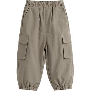 [加绒]马克珍妮男童山系户外三防工装裤束脚裤冬装新款裤子241381