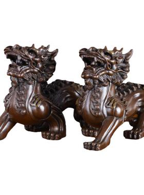 双角铜貔貅客厅家居装饰品手工