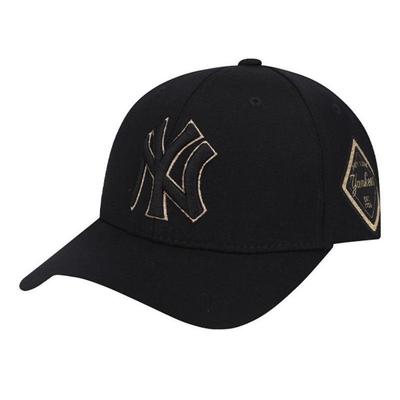 MLB棒球帽子韩国2025正品NY男女可调节百搭LA硬顶鸭舌遮阳帽