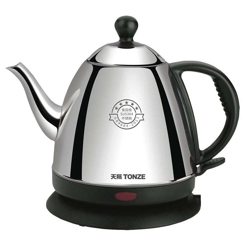 天际电热水壶自动断电迷你烧304不锈钢泡茶壶0.8L-1L-1.5L食品级