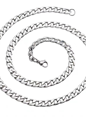 古巴链不掉色项链男潮酷男生