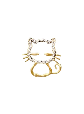 金色镂空猫咪胸针女高端精致时尚