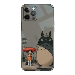 适用苹果17promax可爱龙猫手机壳16promax小众治愈iPhone15全包13防摔12硅胶11高级xs女孩与龙猫14Pro透明壳