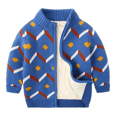 冬季男童毛衣开衫加绒加厚外套