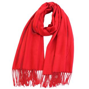 加大加宽红色围巾中国红年会定制logo羊绒披肩女秋冬季外搭保暖厚