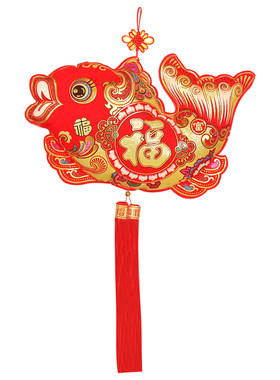 高档锦鲤送福鱼挂饰招财中国结鱼