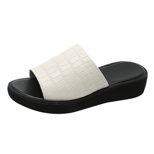 2025新款凉拖鞋女外穿夏季凉鞋真皮海边厚底拖鞋夏天度假沙滩鞋子