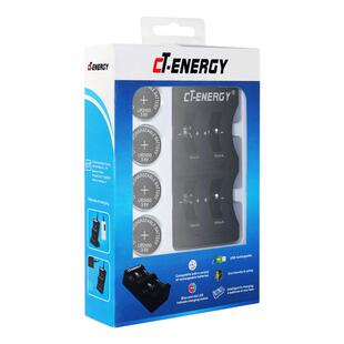 驰特LIR2450 3.6V纽扣充电锂电池电脑主板电子称CR2450充电器套装