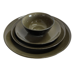 陆家高温陶瓷酒店餐具麟彩灰釉下彩无毒无铅镉无动物骨粉健康安全