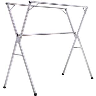 晾衣架落地折叠室内阳台不锈钢双杆式伸缩凉晒被子架家用室外神器