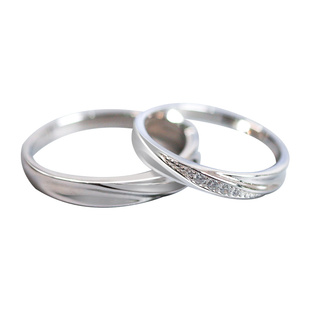 旦早如一对戒情侣款戒指纯银男女一对小众定制闭口轻奢情人节礼物