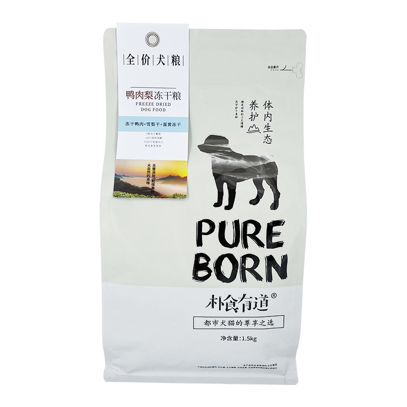 朴食有道鸭肉冻干狗粮金毛泰迪通用全犬狗粮天然鸭肉梨犬粮1.5kg