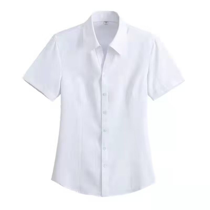长袖职业白衬衫女2025春秋季新款V领时尚气质正装衬衣工装工作服