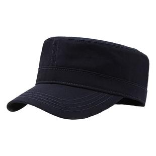 帽子男士春秋款全封口平顶帽中年户外休闲鸭舌帽纯棉不开口大头围