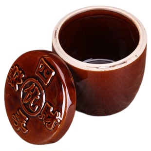 家用猪油罐陶瓷腐乳坛厨房用调料调味罐带盖收纳小陶罐茶叶陶瓷罐