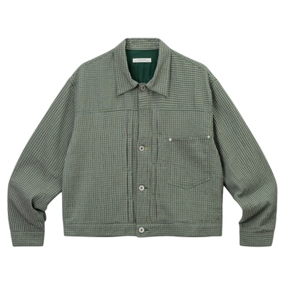 SUPERTOFU复古配色格纹夹克