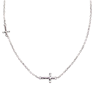 极细!#若隐若现# 通体S925纯银迷你十字架锁骨链项链百搭洋气银饰