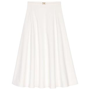 季末7折Maje2025秋冬款女装法式气质白色长款高腰喇叭长款半身裙