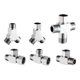 全铜带活接4分三通四通一进二三出内牙外牙转接分水器分水阀接头