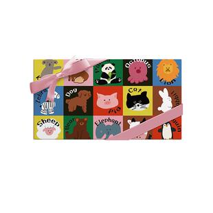 ISUKA一树家｜动物拼图可爱卡通礼物包装纸送朋友新年情人节儿童生日伴手礼盒礼品包装高颜值学生包书皮彩纸