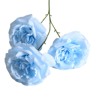 蓝色仿真花材假花束手工布艺玫瑰兰花插花莫奈简约室内装饰布置花