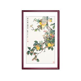 国画田世光花鸟画竖版玄关画中式客厅装饰画餐厅挂画酒店大厅壁画