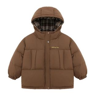 派町童装男童羽绒服儿童双面穿三防保暖外套2025新款加厚秋冬款男