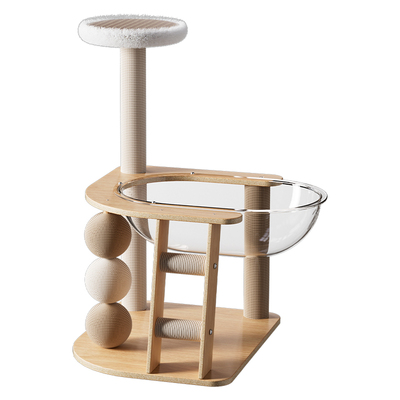 实木猫爬架家用猫窝猫树一体猫抓柱中小户型不占地太空舱猫咪玩具