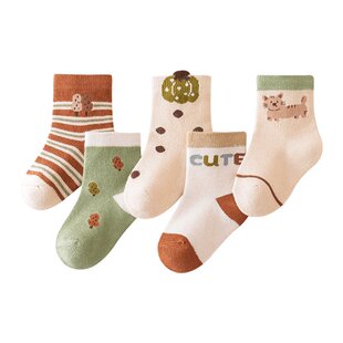 儿童袜子春秋季宝宝婴儿幼儿中筒袜秋冬款无骨男童女童中小童棉袜