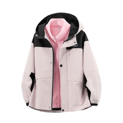 史努比女童加绒冲锋衣秋冬新款