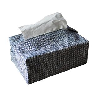 侘寂复古布艺抽纸包盒民宿手工土布纸巾套日系中古棉麻收纳袋茶艺