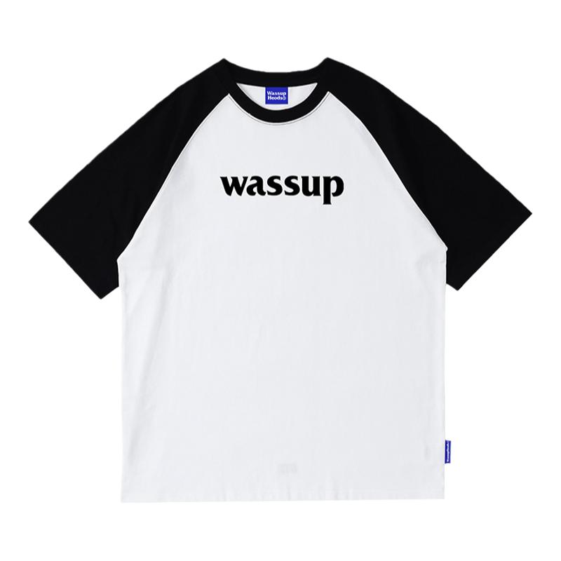 WASSUPHEODS拼色插肩袖短袖