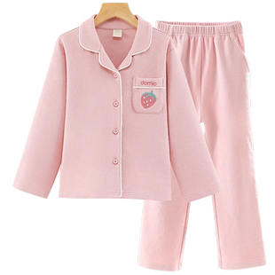 女童睡衣儿童2025春秋新款纯棉长袖家居服女孩亲子中大童套装春装